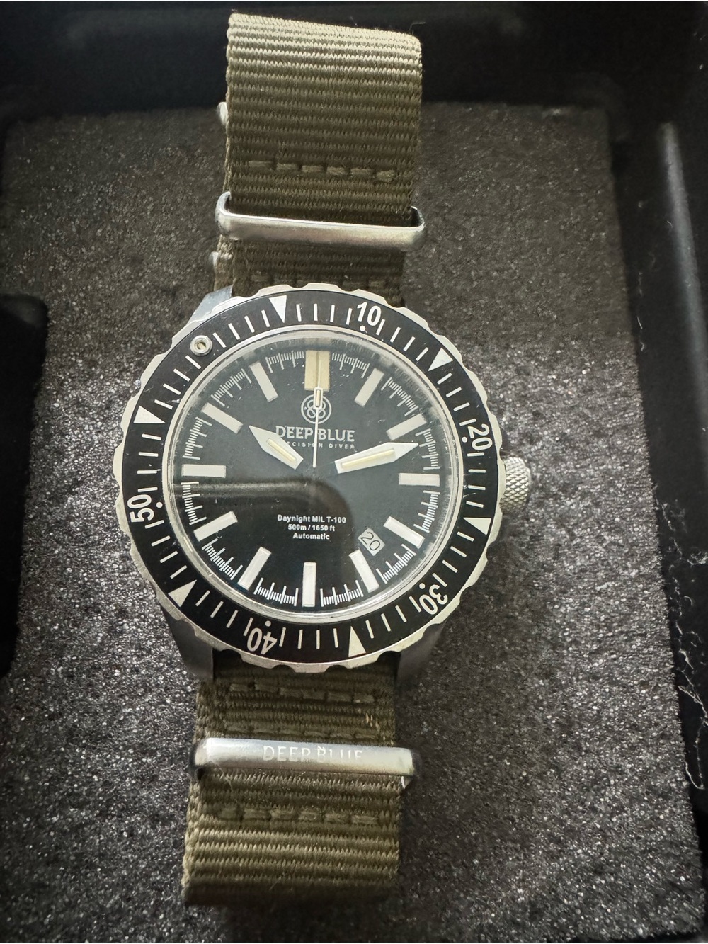 Deep Blue Daynight MIL T-100 Tritium Automatic Dive Watch - 500M